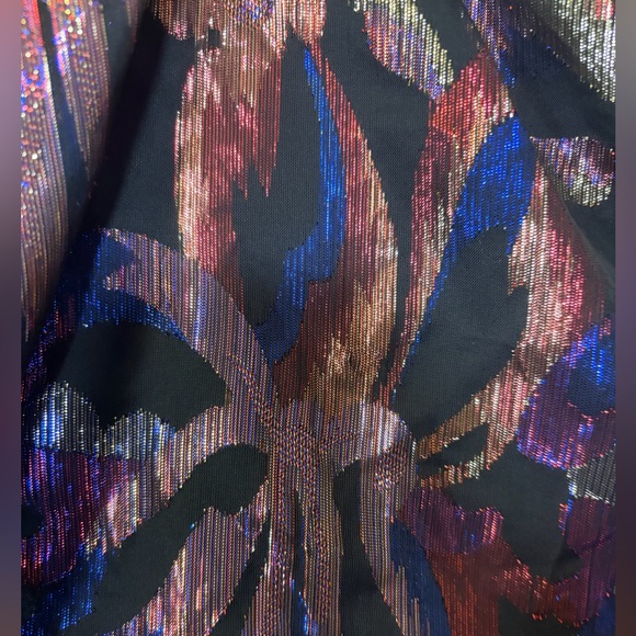 Sabina Musayev Shimmer One Shoulder Puff Sleeve Blouse. Size Small. Retail $215 - Picture 3 of 9